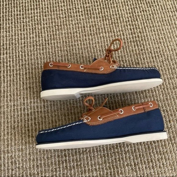 J. Crew Factory Canvas Boat Shoes in Navy - Picture 5 of 6